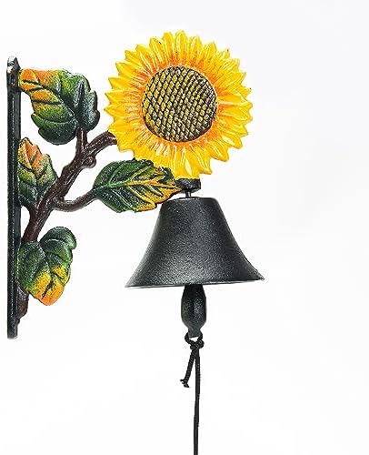 Sungmor Heavy Duty Cast Iron Sunflower Hand Bell by Sungmor