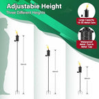 SNOGSWOG 4 Pack Garden Torches, 16 oz Metal Torch for Outside with 3-Prong Grounded Stake, Outdoor Decorative Citronella Torches, 59 inch Garden Décor Torches - Image 2
