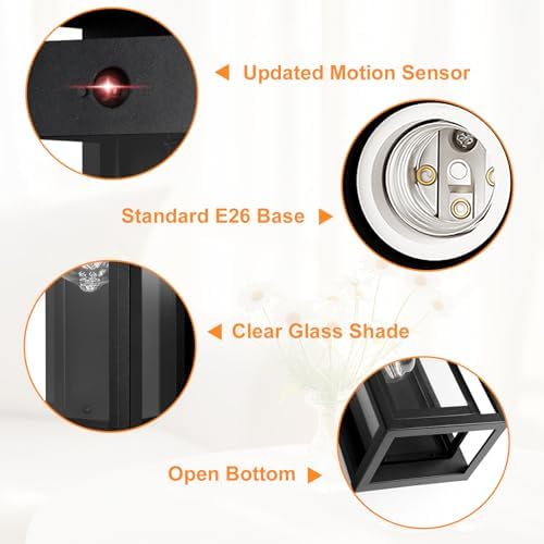 15" Motion Sensor Outdoor Wall Lights, Outdoor Sconces, 1 Pack - Image 6