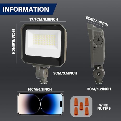 LAMPHOME LED Flood Lights Outdoor 15/20/35W and 3000/4000/5000K Adjustable 3900Lm,Dusk-to-Dawn Sensor o Dawn Flood Light for Yard, Garage, Garden,UL Listed,Includes Yoke Mount UL Listed - Image 7