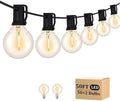 Outdoor String Light 50FT Patio Black with 52 Shatterproof G40 LED Clear Globe Bulbs for Indoor/Outdoor, Connectable Hanging Lights for Backyard Balcony Party Decor by Unknown