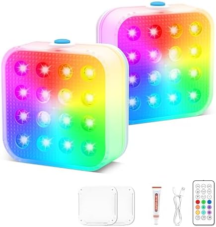 Rechargeable Pumpkin Lights, 16-Color Jack O Lantern Lights, 2 Pack by Creatrek