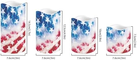 The Stars and Stripes Flameless Candle with Remote Control Electric LED Pillar Candle Timer Color Changing Long Lasting Pack of 4 Battery Candles Patriotic Decoration - Image 2