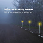 Joyibay 5-Pack Solar Powered Driveway Markers, Solar Warning Lights, Solar Outdoor Driveway Lights, Driveway Reflectors on Poles for Snow Road Yard(Yellow) - Image 3