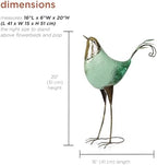 Alpine Corporation MCC704 Chin-Up Metal Bird Outdoor Décor Statue, Whimsical Animal Décor for Patio & Garden, 20" H, Green - Image 3