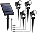 T-SUNUS Solar Landscape Spotlights 4-in-1 White 6000K Outdoor Garden Flag by T-SUNUSLighting