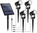 T-SUNUS Solar Landscape Spotlights 4-in-1 White 6000K Outdoor Garden Flag by T-SUNUSLighting