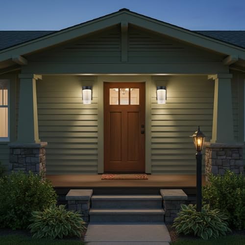 LIT-PaTH Outdoor Wall Light Fixture, Aluminum, LED 3CCT, Black, 2 Pack - Image 7