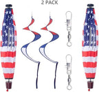 2 Pack American Flag Deluxe Hot Air Balloon Patriotic Everyday Wind Twister Garden Windmills Spinners Decoration 59" L for Outdoors, Lawn, Yard, Ornament Decor, Patriotic Wind Catchers - Image 2