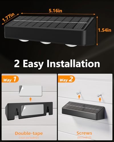 JOFIOS Solar Fence Lights Outdoor, 8 Pack, 9 Fixed Colors ＆ Color Changing Fence Lights Solar Powered Waterproof IP65 Dusk-to-Dawn LED Deck Lighting for Patio, Railing, Pool, Porch, Backyard, Wall - Image 4