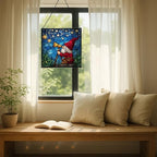 Star Gazer Gnome Stained Glass Suncatcher – Square Hanging Window Panel for Home or Greenhouse – Whimsical Glass Art Gift for Garden Lovers, Christmas, Halloween, Father Days j9i2JX - Image 7