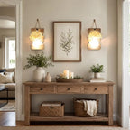 Rustic Mason Jar Sconces Wall Decor, Brown, Set of 2 - Image 6