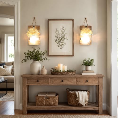 Rustic Mason Jar Sconces Wall Decor, Brown, Set of 2 - Image 6