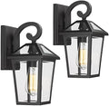 Outdoor Light Fixtures Wall Mount, Waterproof Exterior Wall Lanterns with Glass, Outside Wall Sconces, Front Porch Lights for House Garage Doorway Patio (Small, 2Pack) by Luminzone