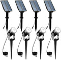 T-SUNUS Solar Landscape Spotlights 4-Pack White 6000K Outdoor Garden Flag by T-SUNUSLighting