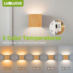 2 Pack Indoor Outdoor Natural Wood Grain Up and Down LED Wall Light, Modern Bedroom/Porch Wall Lamp, IP65 Waterproof, 5%-100% Dimmable 18W 1620lm, 5CCT (2700K-5000K), CRI 90+, 120V-277V - Image 3