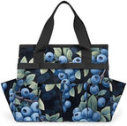 Fruits Blueberry Garden Tool Bag Tote for Men Women Multiple Pockets Wide Mouth Heavy Duty Waterproof Tool Organizer Bag for Outdoor Lawn Yard Portable Gardening Storage With Elasticbands - Image 7