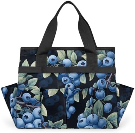 Fruits Blueberry Garden Tool Bag Tote for Men Women Multiple Pockets Wide Mouth Heavy Duty Waterproof Tool Organizer Bag for Outdoor Lawn Yard Portable Gardening Storage With Elasticbands - Image 7