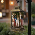 Solar Lantern Outdoor Waterproof Door Ruined House san Juan Puerto rico Colorful Island Garden Decor LED Hanging Solar Lights Tabletop Lamp Gifts for Women Mom Outside Yard Patio Porch by DERUINVAIO