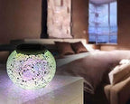 Solar Outdoor Table Lamp, Solar Powered Mosaic Glass Ball Garden Lights Waterproof Color Changing Mood Night Lights (Q) - Image 2
