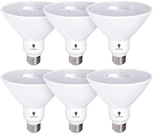 6 Pack High Power Outdoor PAR38 17W 170Watt Equivalent 1700 Lumens LED Cool White Dimmable Flood Light Bulb Waterproof E26 5000K Daylight Bulbs - Security Backyard Garage Led Spotlight by BluexBulbs