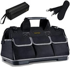 FASTECH 22-inch Wide Mouth Tool Bag with Water Proof Molded Base, Waterproof Tool Organizer Bag for Men with Adjustable Shoulder Strap (Grey-22INCH) by FASTECH