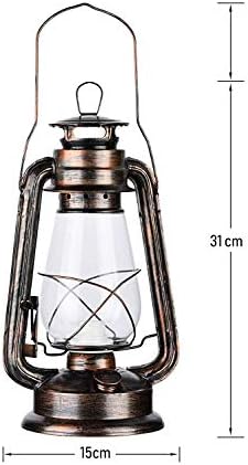 PACK OF 2 Vintage Rustic Accent Old Fashioned Electric Lantern Oil Lamp with Edison LED Bulb Bronze Rust Finish Dimmable Nightstand Desk Table Lamps for Antique Designer Light Study Room 12" Tall 6" D - Image 2