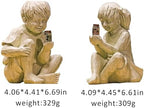 Statue Garden Decor for Outside: Solar Garden Statues Outdoor Decorations for Patio Cherub Christmas Yard Porch Home Lawn, Ornament Gifts - Image 4