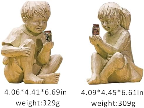 Statue Garden Decor for Outside: Solar Garden Statues Outdoor Decorations for Patio Cherub Christmas Yard Porch Home Lawn, Ornament Gifts - Image 4