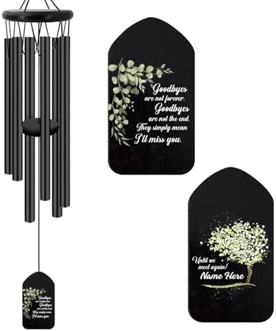 Personalized Sympathy Wind Chime, Memorial Wind Chimes Outdoor Deep Tone, Wind Chimes for Loss of Loved Father/Mother/Lover, Bereavement/Sympathy/Memorial Gifts for Remembrance by ExtrabilyOfficial