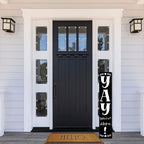 FemiaD 4Pcs Yay You're Here Porch Sign Funny Welcome Sign for Front Door 8x63inch Standing Rustic Farmhouse Porch Signs Vertical Hanging Decorations for Front Door Outside Home Yard Decor - Image 2