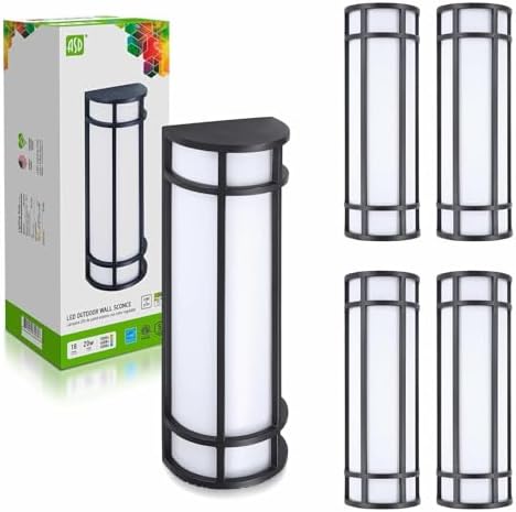 ASD LED 18" Half Cylinder Wall Light, Outdoor Patio Sconce | 3CCT, Stainless Steel, Waterproof, Energy Star, ETL Listed | 18W 1500LM 3000-5000K 100-277V | Exterior Lighting | Dark Bronze, 4 Pack by ASDLightingCorporation