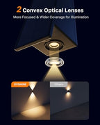 8 Pack Warm White Solar Power Fence Lights Outdoor Wall Up and Down - Image 2