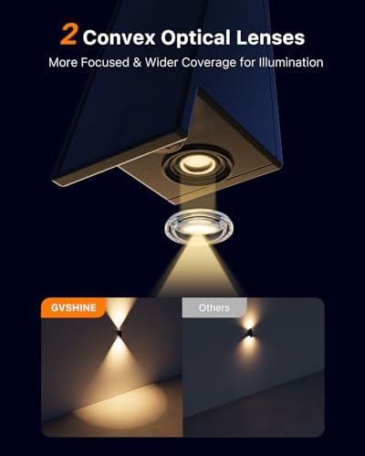 8 Pack Warm White Solar Power Fence Lights Outdoor Wall Up and Down - Image 2