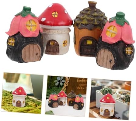 Milisten 4pcs Miniature Fairy Garden Accessories Moss Decor Small Succulent Planters for Home Use Colorful Flower and Leaf Ornaments for Fairy House Decoration - Image 7