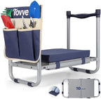 Tovve Foldable Garden Kneeler and Seat, Heavy Duty Garden Stool with 10" Wide Detachable Kneeling Pad, Portable Garden Bench Chair with Large Garden Tool Bag, Gardening Gifts for Women, Seniors, Mom by Tovve