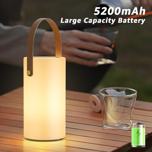 2-Pack Solar Table Lamp Outdoor Water-Resistant LED Portable Solar Lantern Warm RGB Rechargeable Cordless Lights for Patio Deck Camping - Image 4
