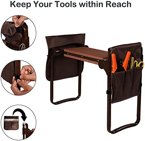 Garden Kneeler and Seat with Tool Pouches - Heavy Duty Gardening Bench for Arthritis Relief, Comfortable Eva Foam Pad for Parents and Gardeners - Image 3