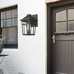 Darkaway Outdoor Sconce Lights Wall Light Fixtures, Front Porch Light Outdoor Wall Anti-Rust Waterproof Aluminum with Glass Exterior Light Fixture for Patio, Yard, Doorway, Garage(2 Pack, Black) - Image 5