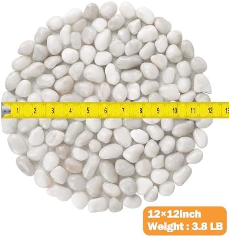 River Rock Stepping Stones Outdoor for Garden Walkway, 12 inch Diameter 6 Pcs Round Shape Paver Step Stones Polished Pebble River Stone Mat for Yard Lawn Patio Pathway Walk Way - White - Image 5