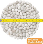 River Rock Stepping Stones Outdoor for Garden Walkway, 12 inch Diameter 6 Pcs Round Shape Paver Step Stones Polished Pebble River Stone Mat for Yard Lawn Patio Pathway Walk Way - White - Image 5