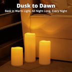 8" x 4" Large Waterproof Outdoor Solar Flameless LED Candles - 2 Pack - Image 5
