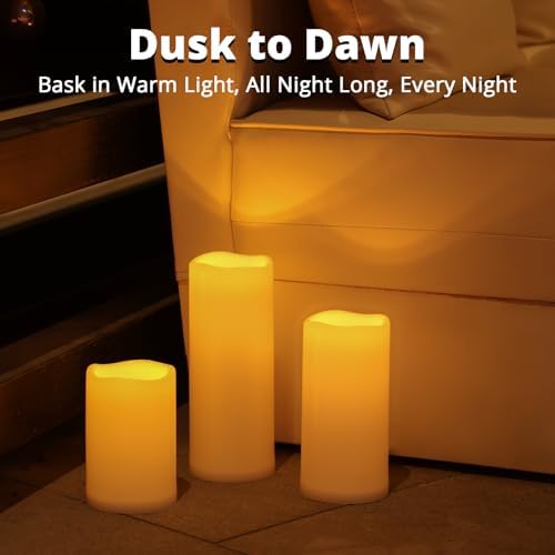 8" x 4" Large Waterproof Outdoor Solar Flameless LED Candles - 2 Pack - Image 5