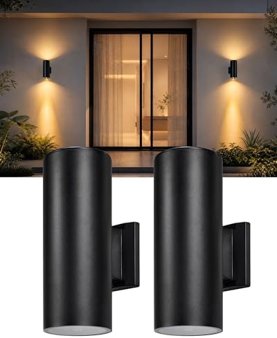 pearlstar 2 Pack Solar Wall Lights Outdoor Dusk to Dawn Sconces Light 10.6" by pearlstar