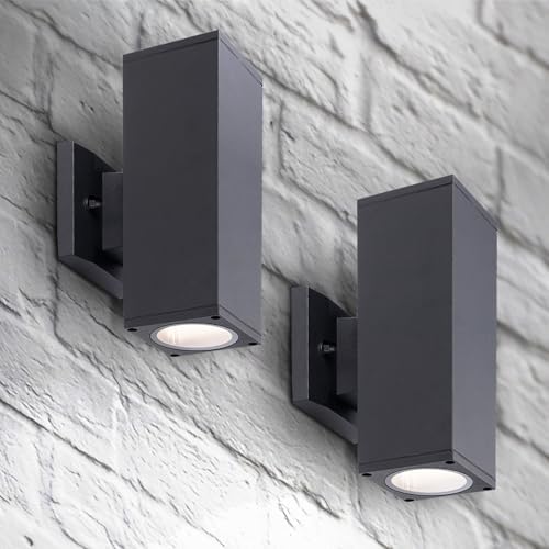 ASD 2 Light Cylinder Outdoor Sconce Lights, Black 120W E26 ETL 2 Pack by ASDLightingCorporation