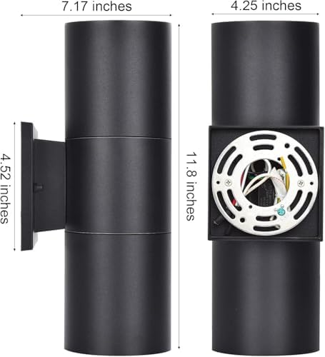 rosykite Outdoor Wall Light Fixture, Cylinder Modern Up Down Lighting - Image 3