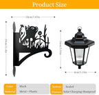 VOOKRY Solar Wall Lanterns Outdoor, Waterproof 2 Pack Hanging Lights with Cat Hooks, Wall Mount Sconce with 3 Solar Panels for Patio Porch Yard Garden Decor, Dusk to Dawn 2700K Warm White - Image 2