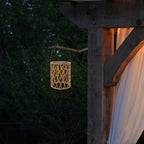 Rattan Woven Solar Outdoor Lantern with Handle for Porch Garden - Image 6
