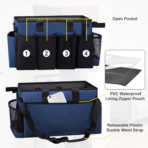 Wearable Large Cleaning Caddy Bag for Housekeepers (Blue) - Image 3
