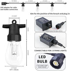 CAWWS Outdoor String Lights 100FT, Color Changing Patio Lights, Waterproof - Image 6